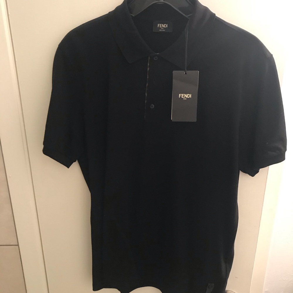 Fendi XL pique black shirt